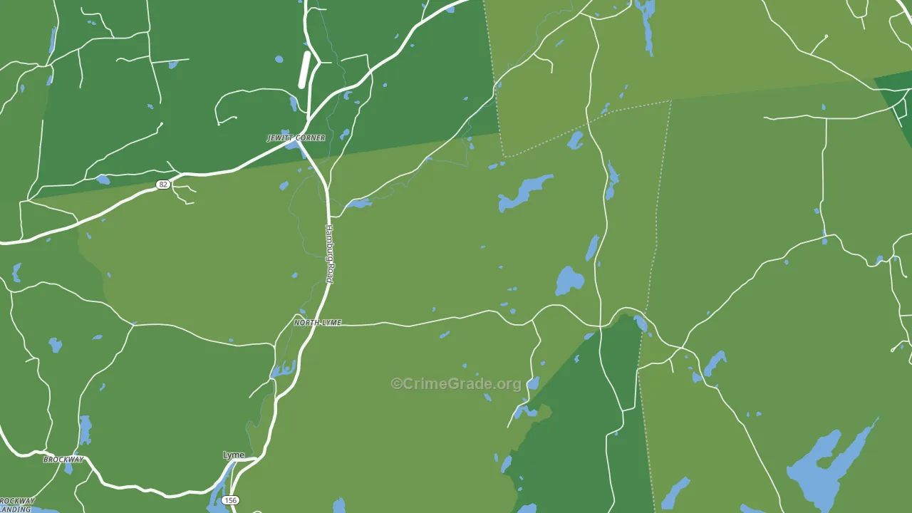 North Lyme, CT Map of Vehicle Theft Rates