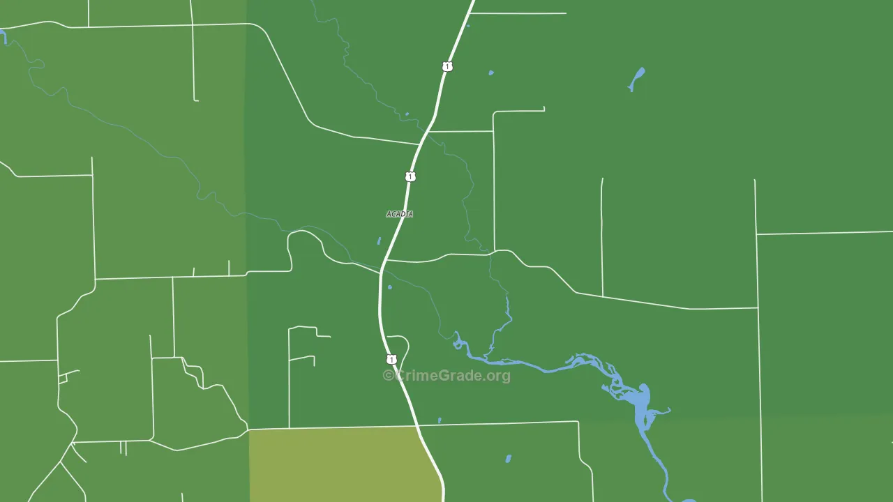 North Lyndon, ME Map of Vehicle Theft Rates