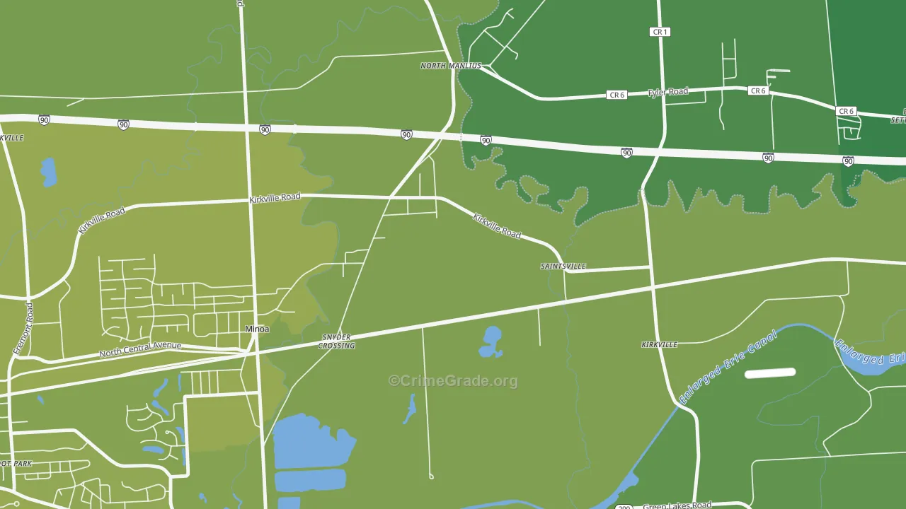 North Manlius, NY Map of Vehicle Theft Rates