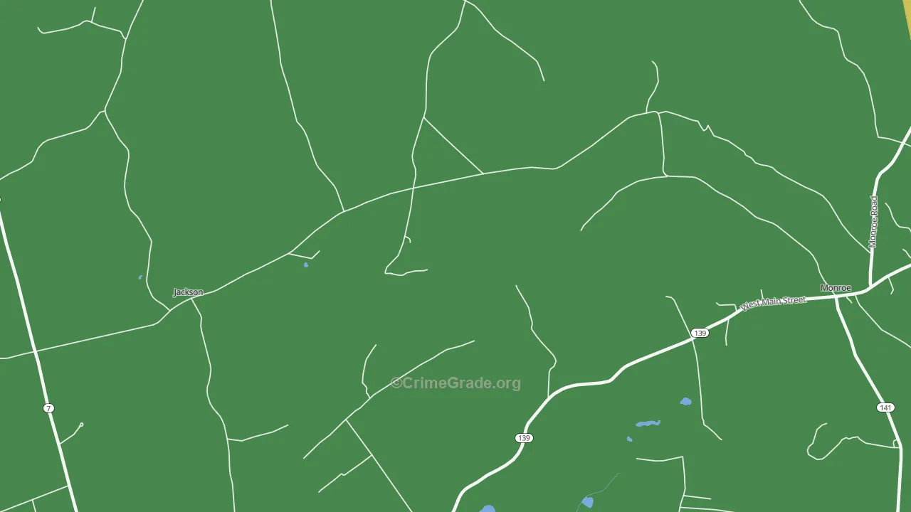 North Monroe, ME Map of Vehicle Theft Rates