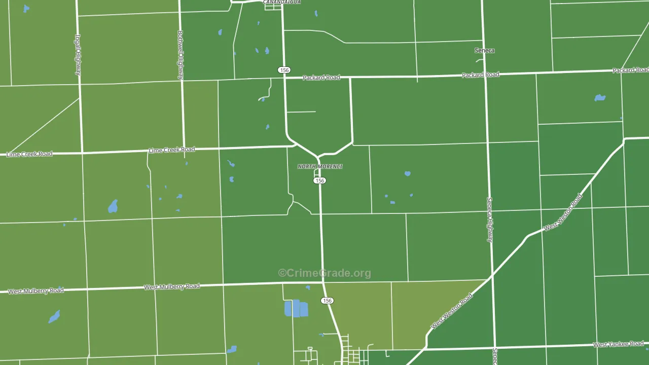 North Morenci, MI Map of Vehicle Theft Rates