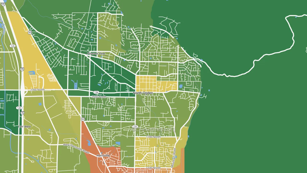 North Ogden, UT Map of Vehicle Theft Rates