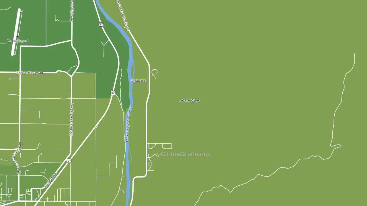 North Omak, WA Map of Vehicle Theft Rates