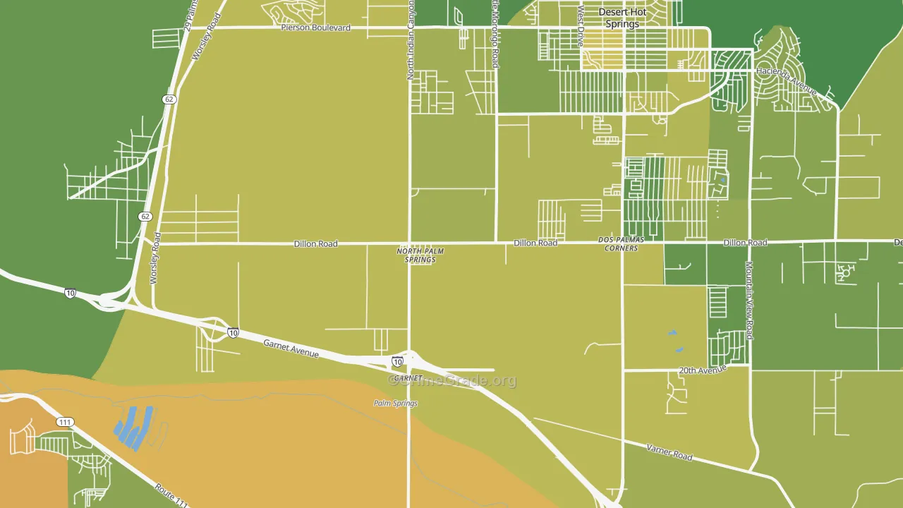 North Palm Springs, CA Map of Vehicle Theft Rates