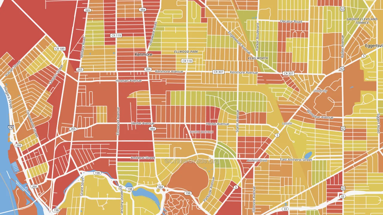 North Park, Buffalo, NY Map of Vehicle Theft Rates