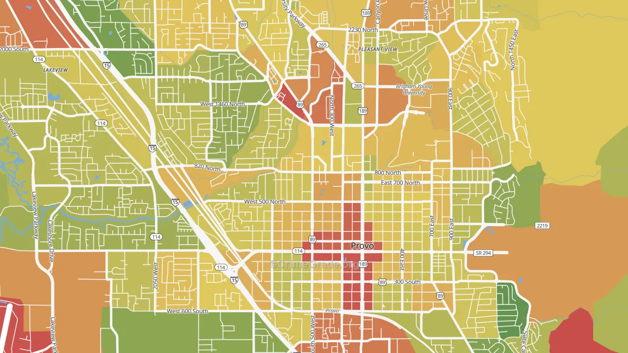 North Park, Provo, UT Map of Vehicle Theft Rates