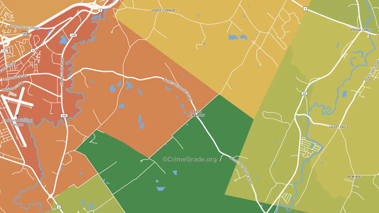 North Pembroke, NH Map of Vehicle Theft Rates