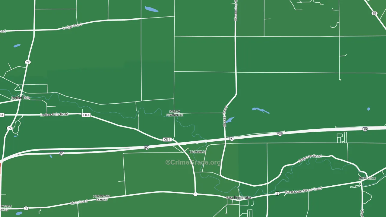 North Pembroke, NY Map of Vehicle Theft Rates