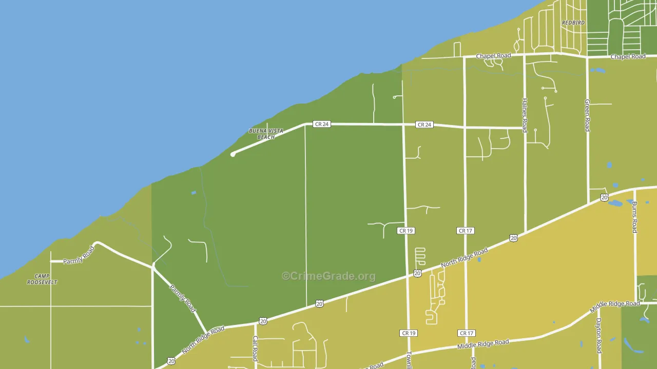 North Perry, OH Map of Vehicle Theft Rates