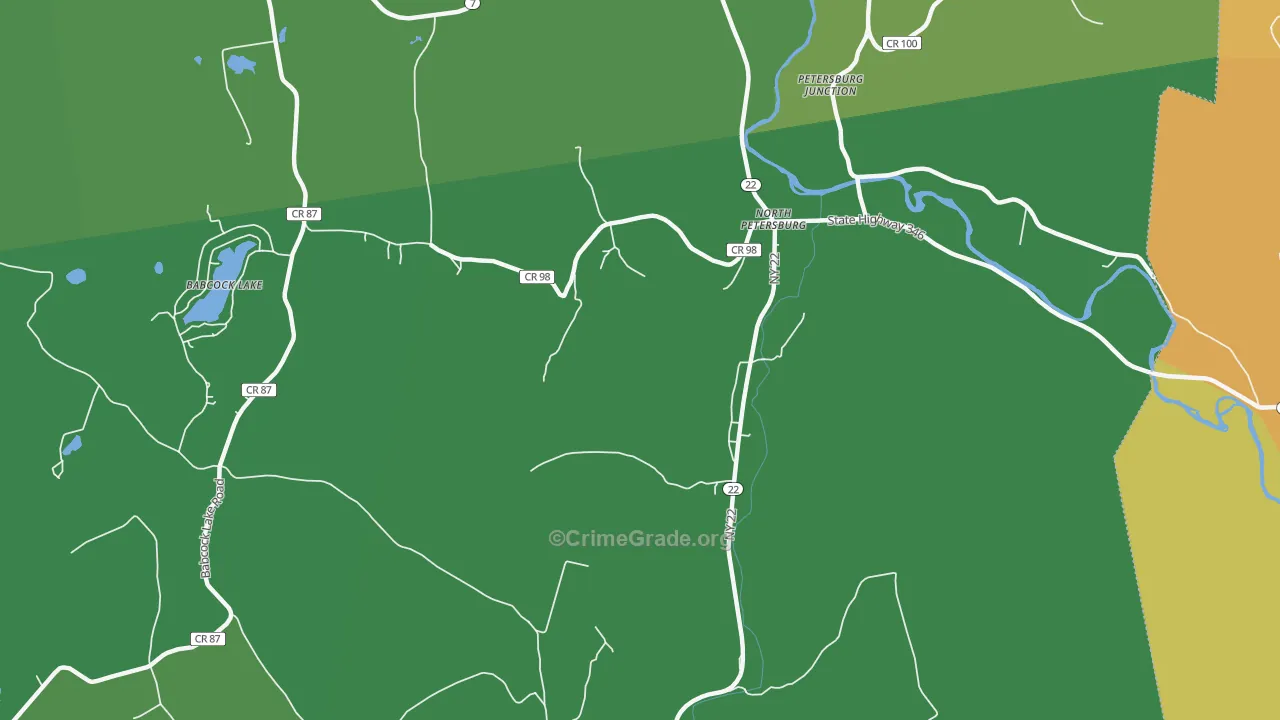 North Petersburg, NY Map of Vehicle Theft Rates