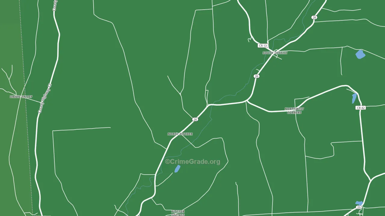 North Pitcher, NY Map of Vehicle Theft Rates