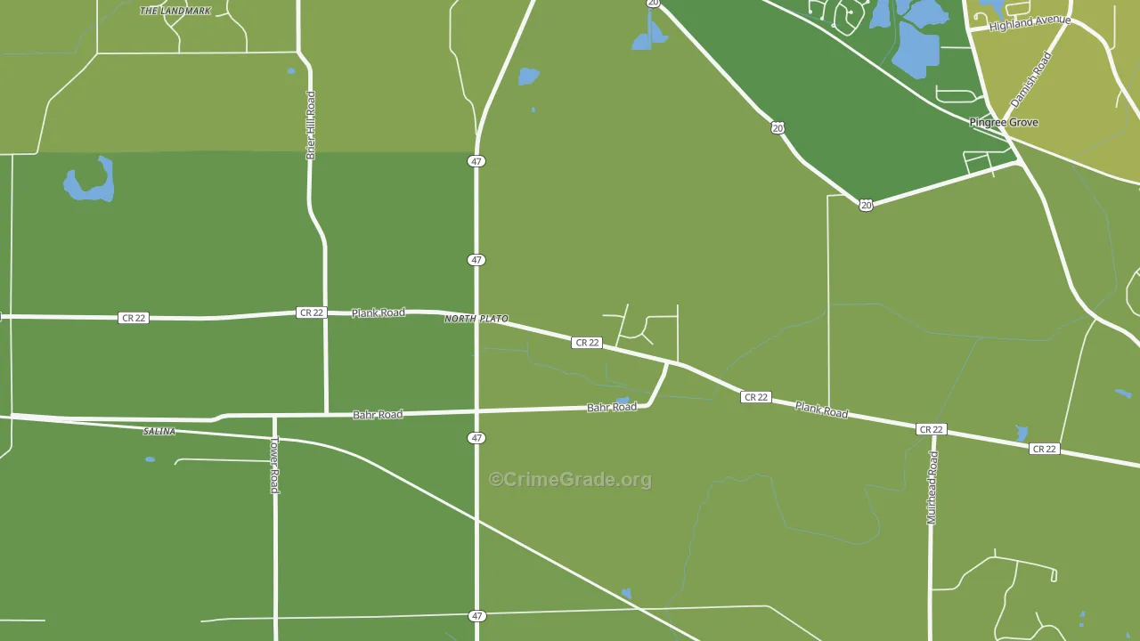 North Plato, IL Map of Vehicle Theft Rates