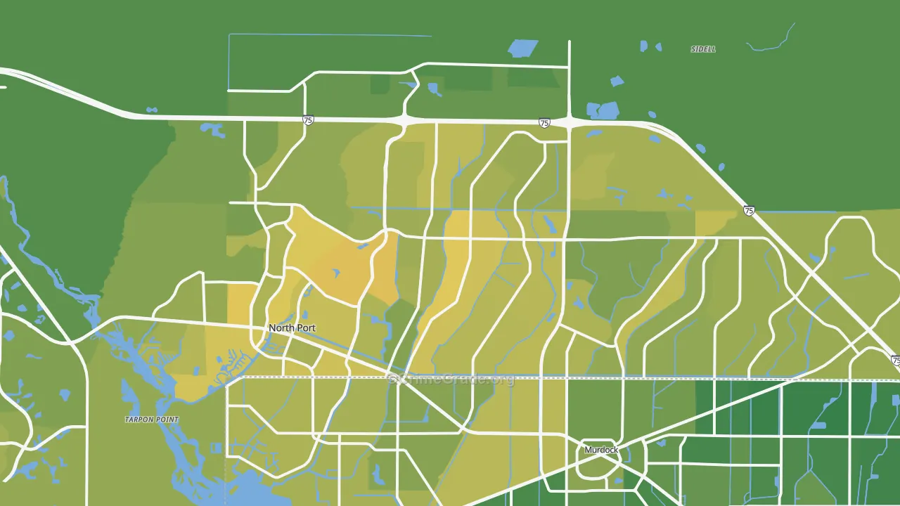 North Port, FL Map of Vehicle Theft Rates
