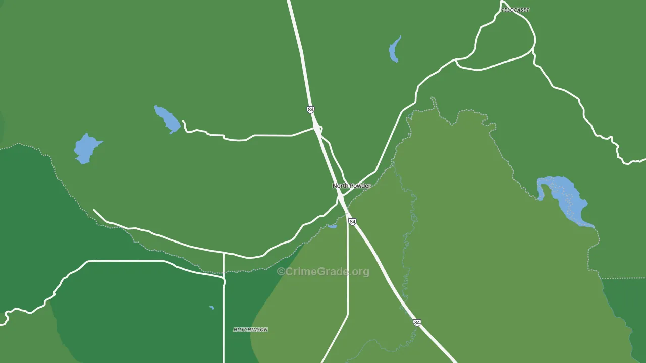 North Powder, OR Map of Vehicle Theft Rates