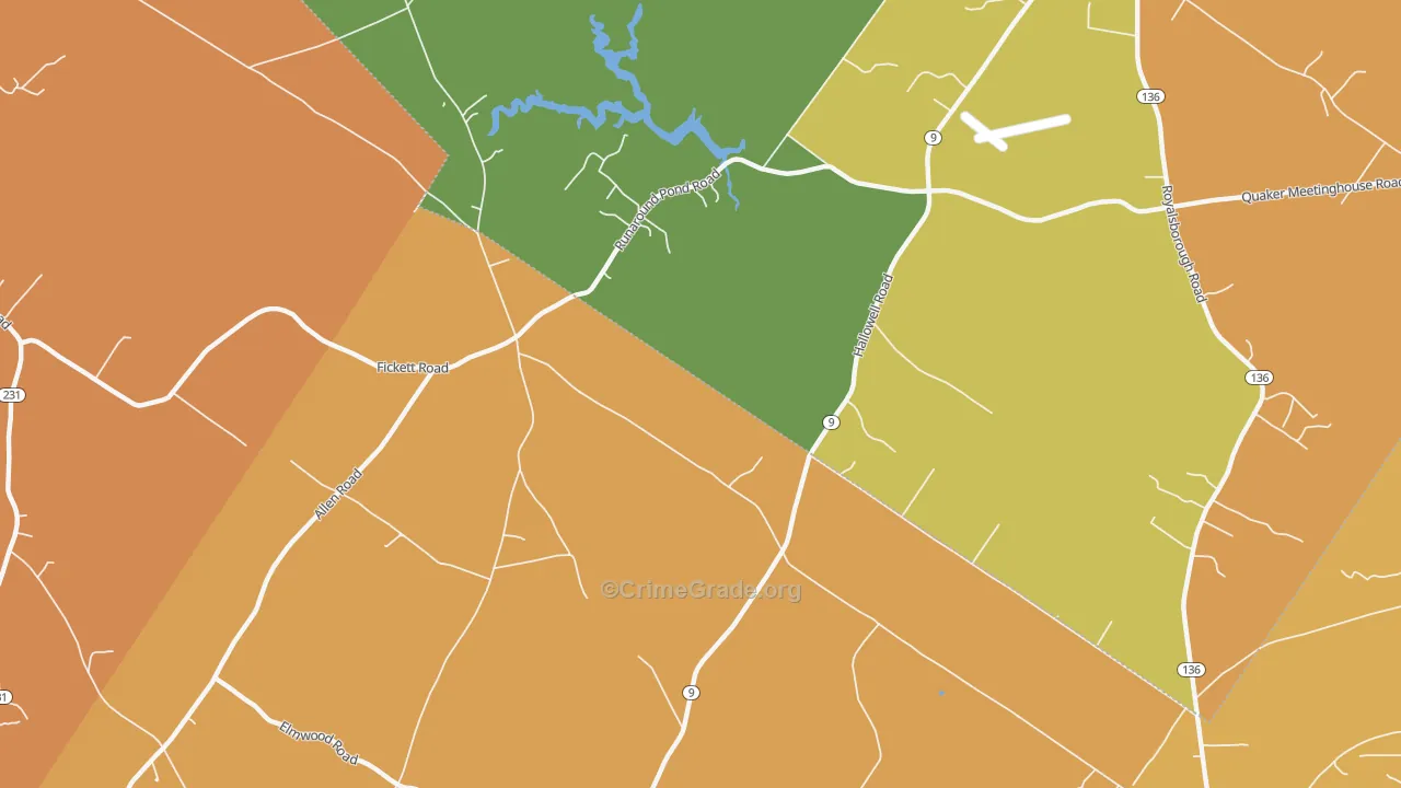 North Pownal, ME Map of Vehicle Theft Rates