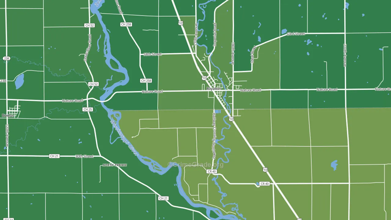 North Prairie, MN Map of Vehicle Theft Rates