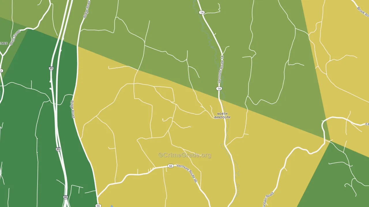 North Randolph, VT Map of Vehicle Theft Rates