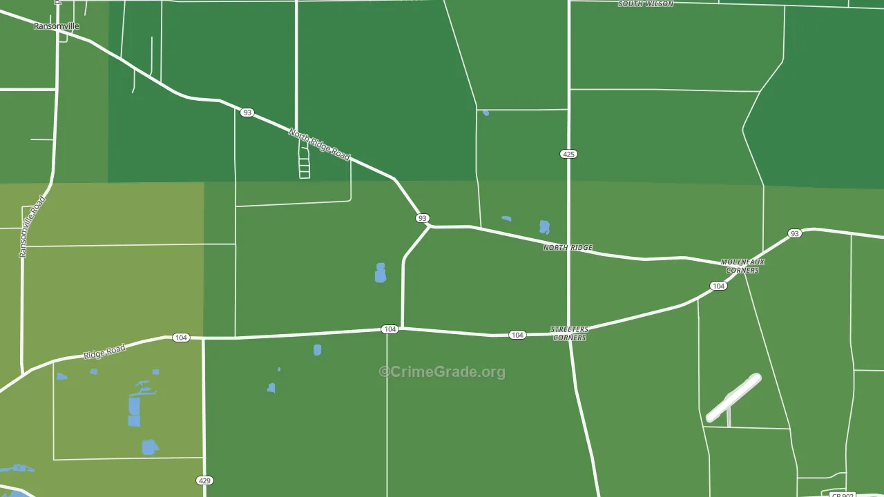 North Ridge, NY Map of Vehicle Theft Rates