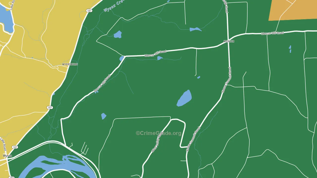 North Rome, PA Map of Vehicle Theft Rates