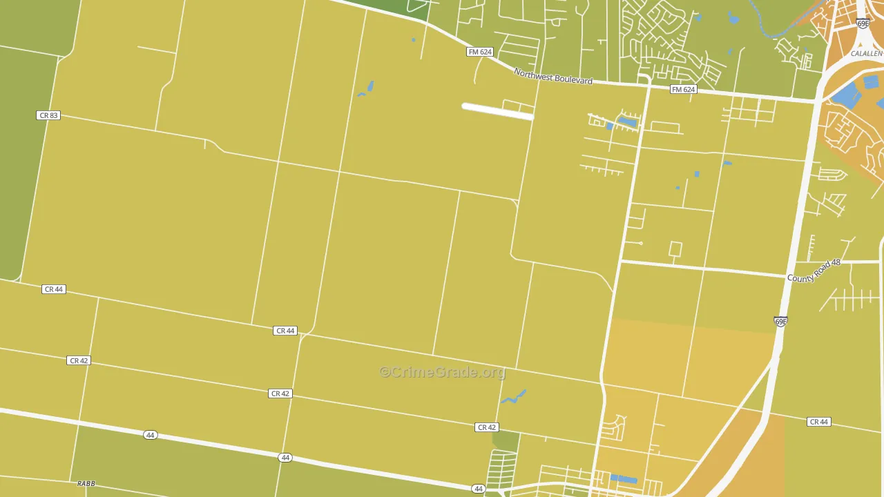 North San Pedro, TX Map of Vehicle Theft Rates