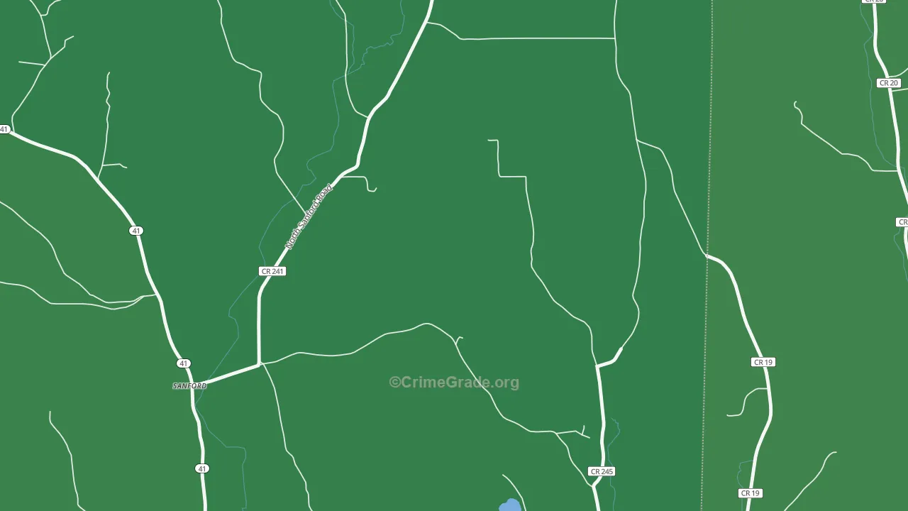 North Sanford, NY Map of Vehicle Theft Rates