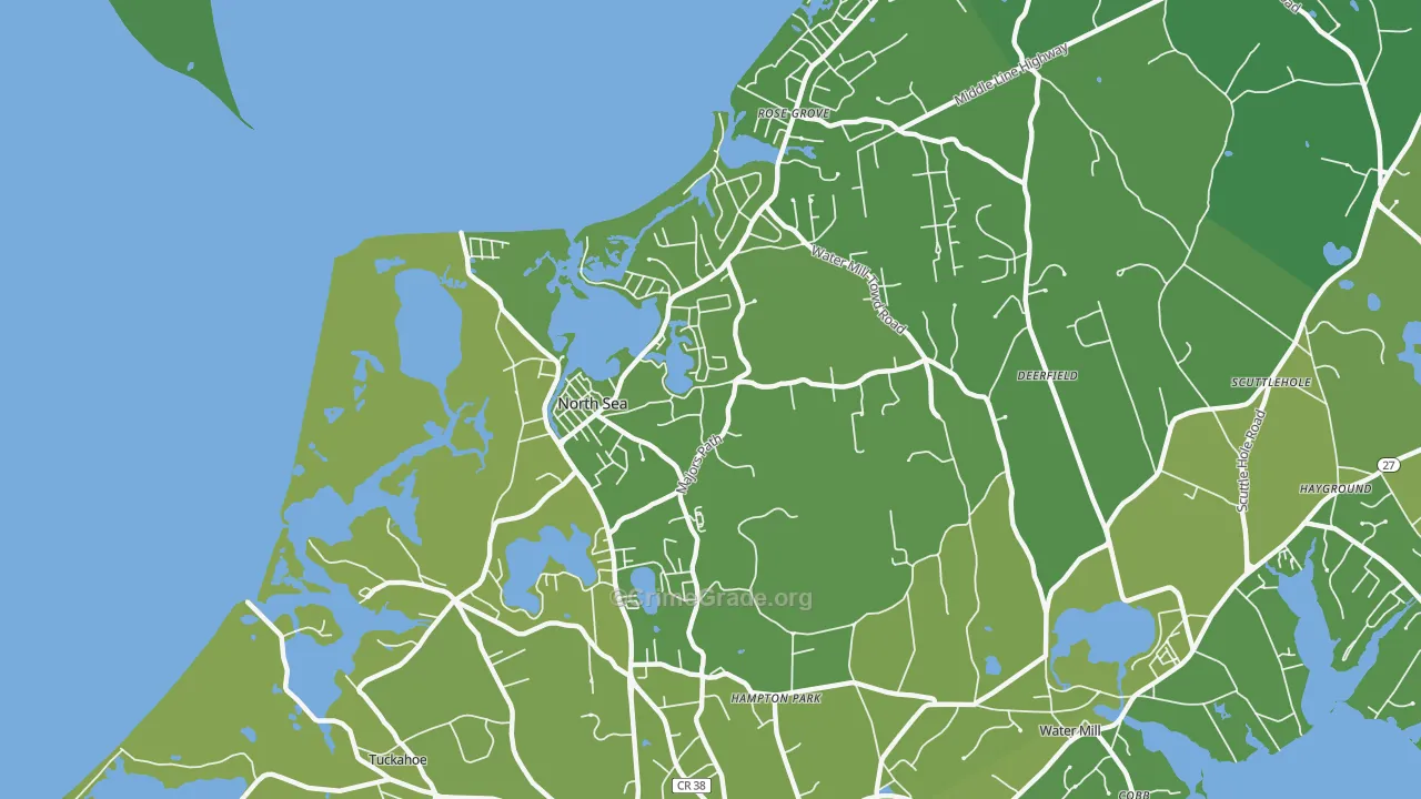 North Sea, NY Map of Vehicle Theft Rates