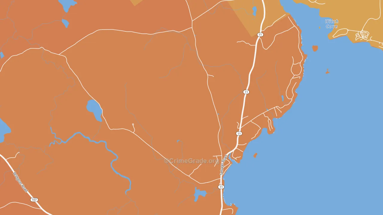 North Sebago, ME Map of Vehicle Theft Rates