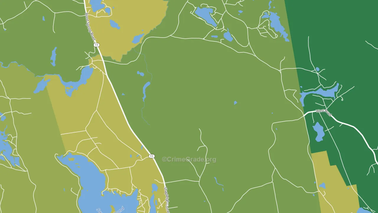 North Shapleigh, ME Map of Vehicle Theft Rates