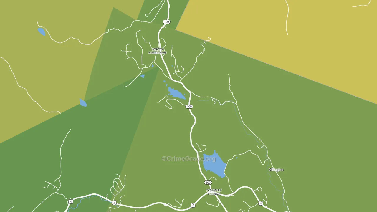 North Sherburne, VT Map of Vehicle Theft Rates