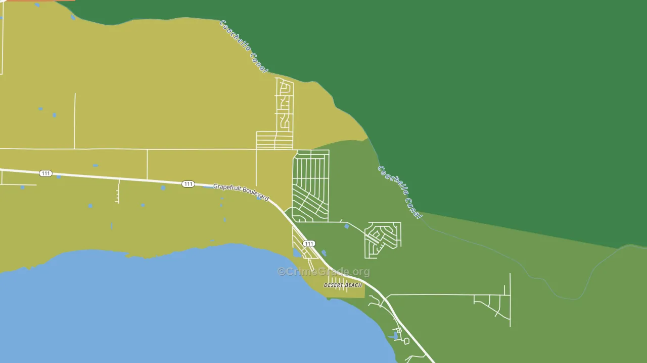 North Shore, CA Map of Vehicle Theft Rates
