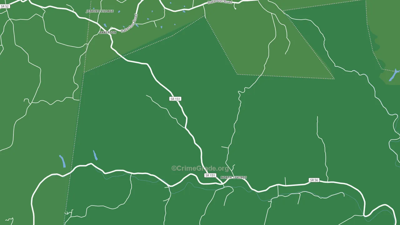 North Springs, TN Map of Vehicle Theft Rates