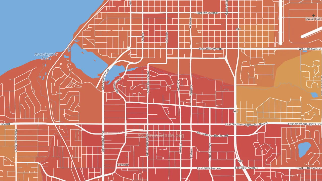 North Star, Anchorage, AK Map of Vehicle Theft Rates