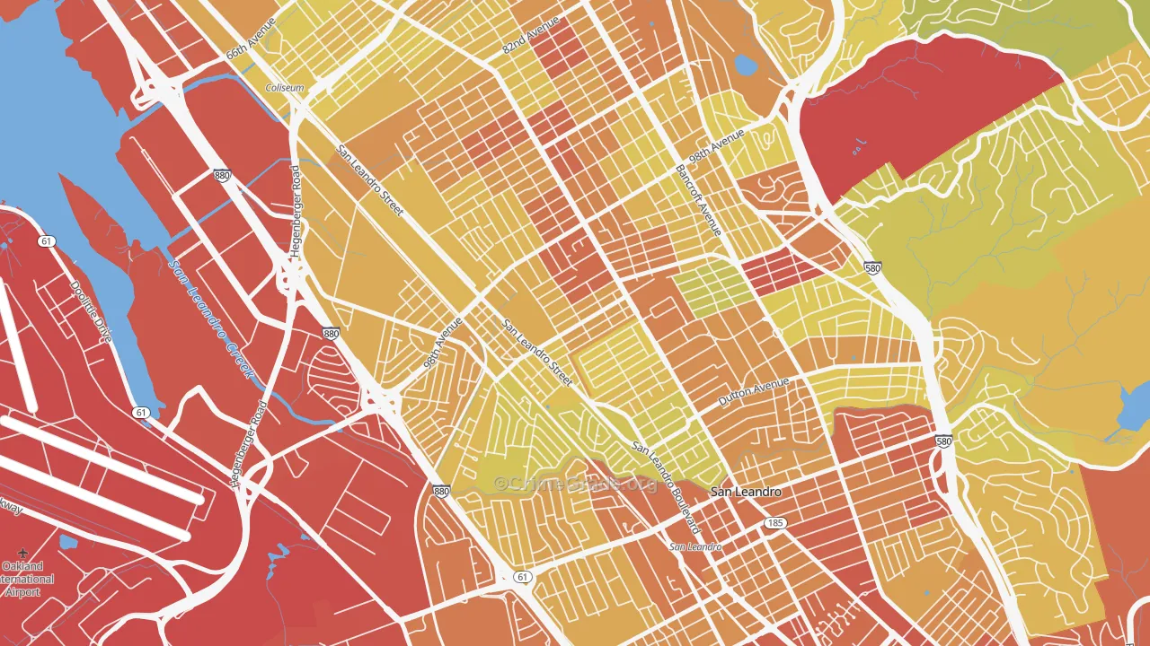 North Stonehurst, Oakland, CA Map of Vehicle Theft Rates
