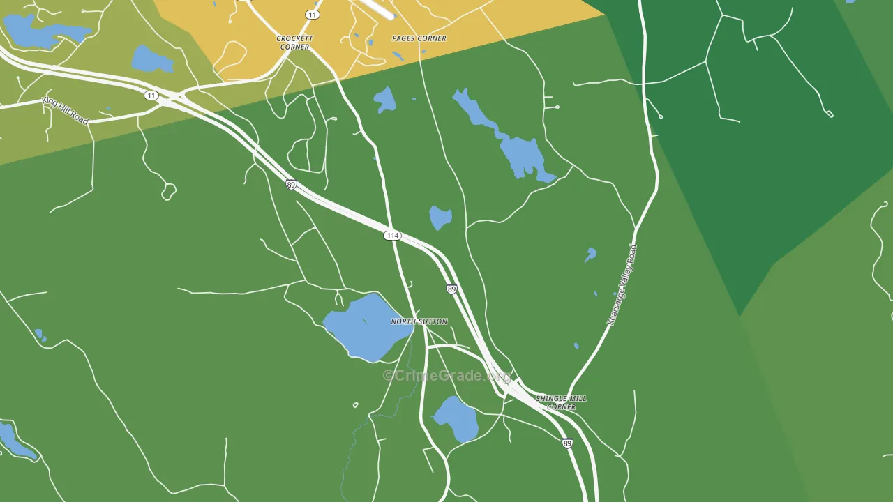 North Sutton, NH Map of Vehicle Theft Rates