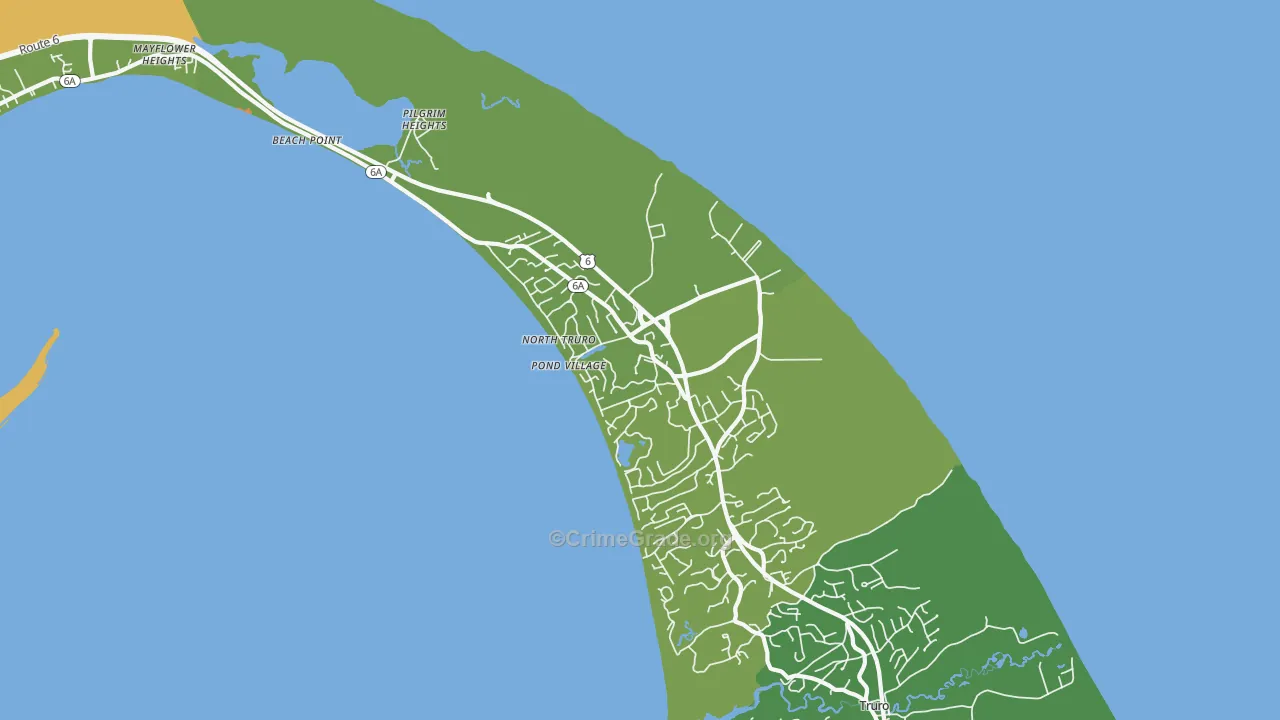 North Truro, MA Map of Vehicle Theft Rates