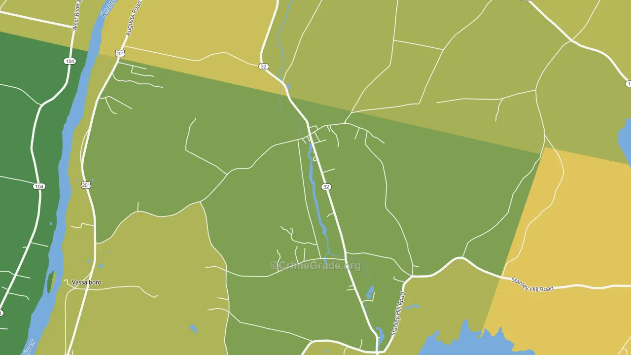 North Vassalboro, ME Map of Vehicle Theft Rates