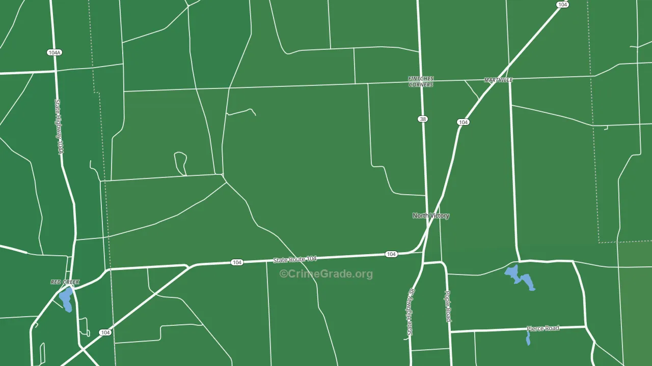 North Victory, NY Map of Vehicle Theft Rates