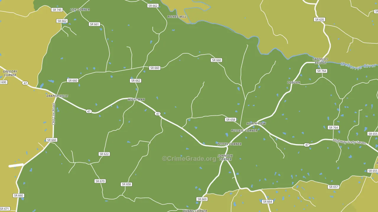 North View, VA Map of Vehicle Theft Rates