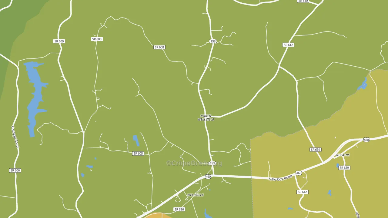 North Wellville, VA Map of Vehicle Theft Rates