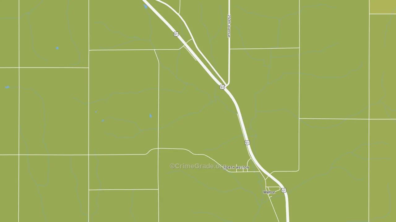 North Welton, IA Map of Vehicle Theft Rates