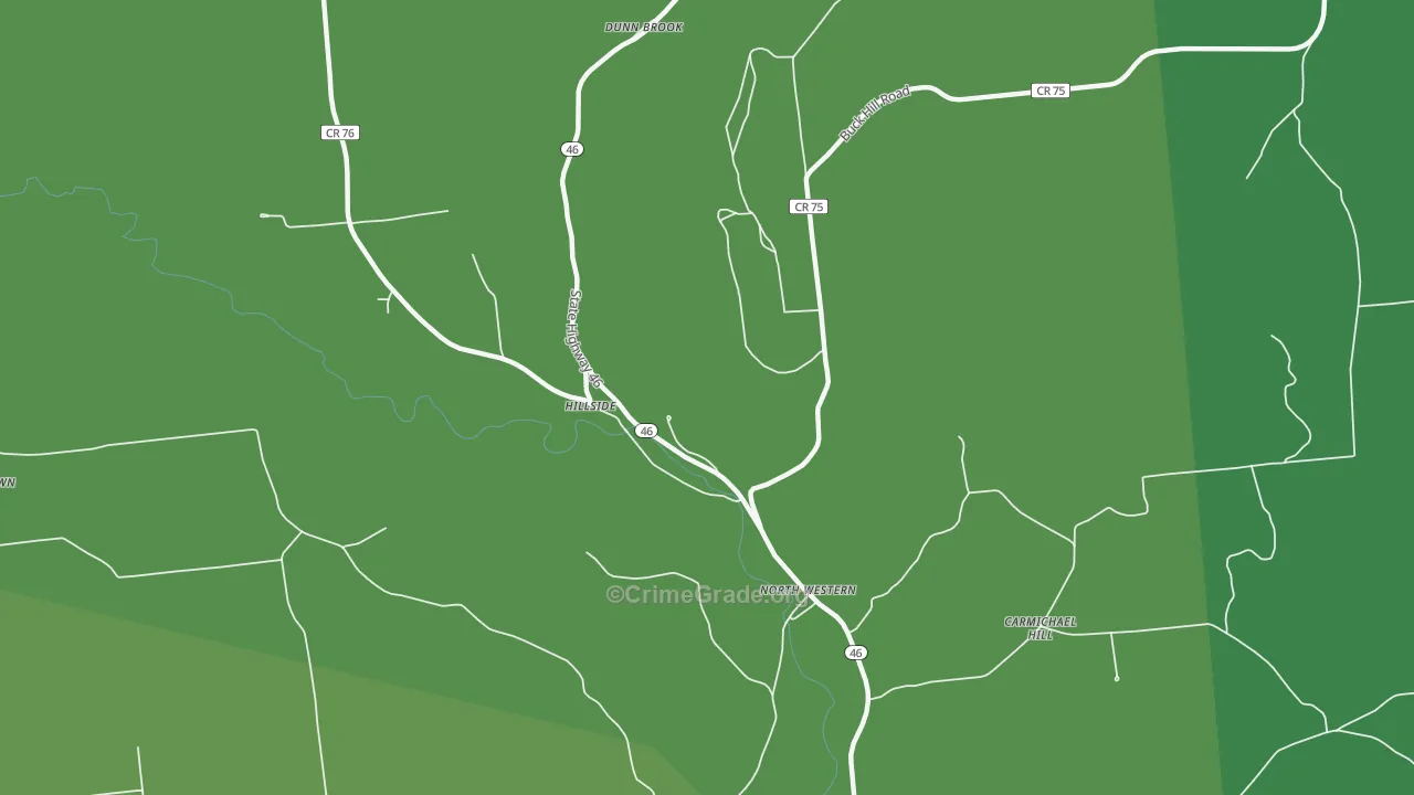 North Western, NY Map of Vehicle Theft Rates