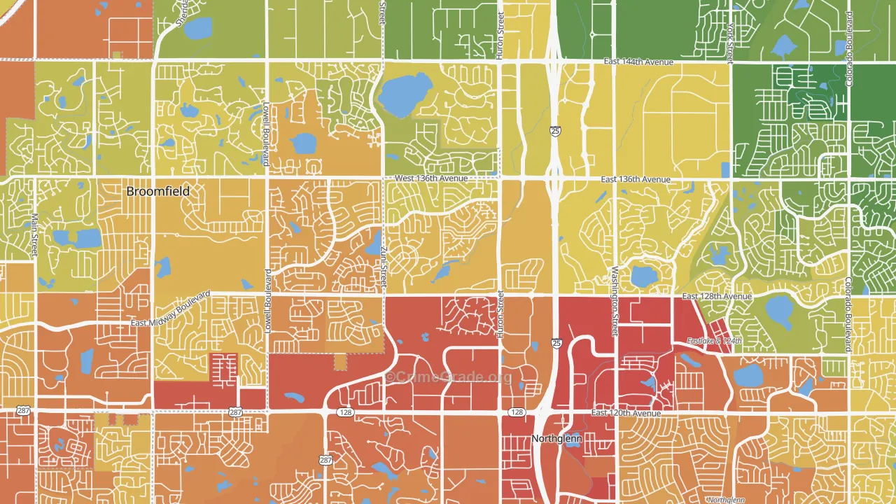 North Westminster, Westminster, CO Map of Vehicle Theft Rates