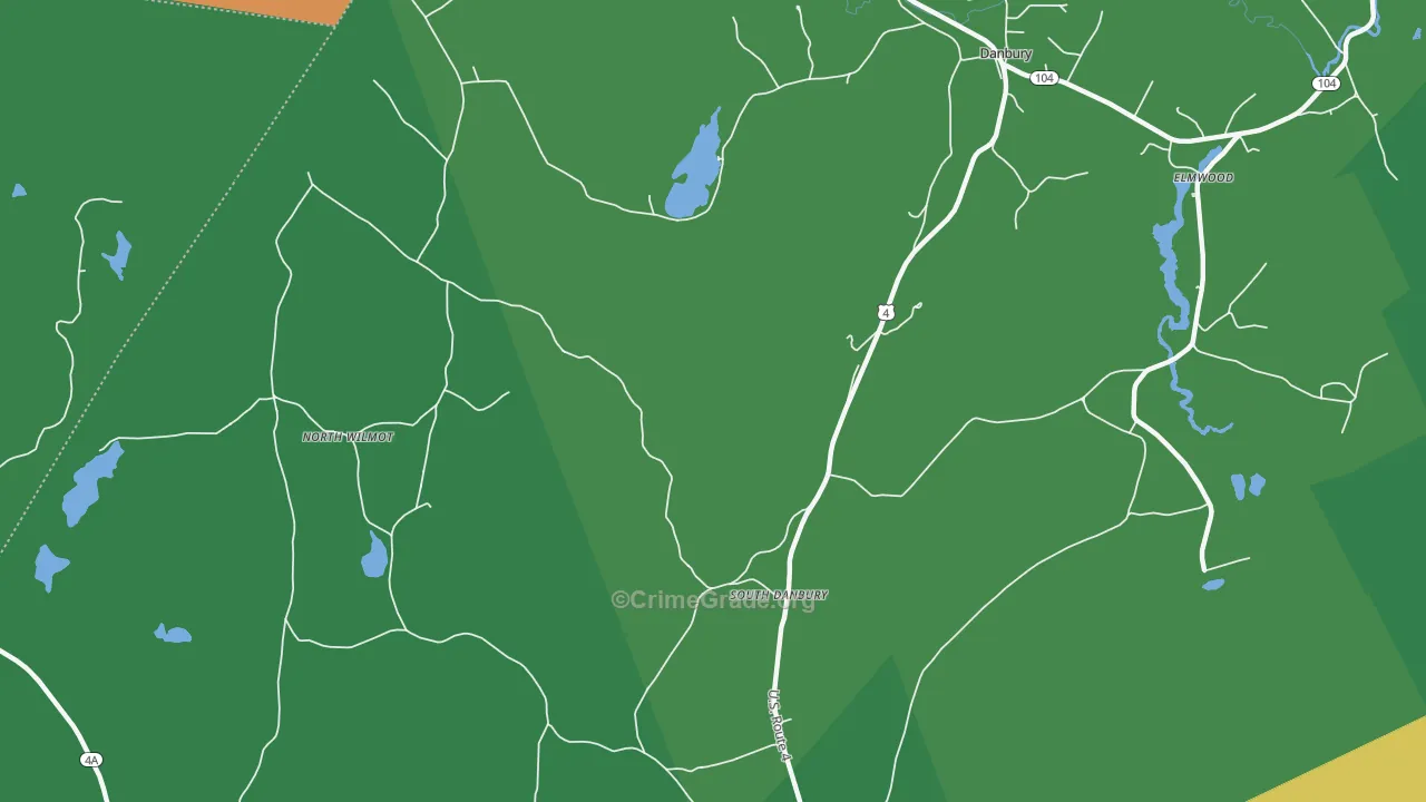North Wilmot, NH Map of Vehicle Theft Rates