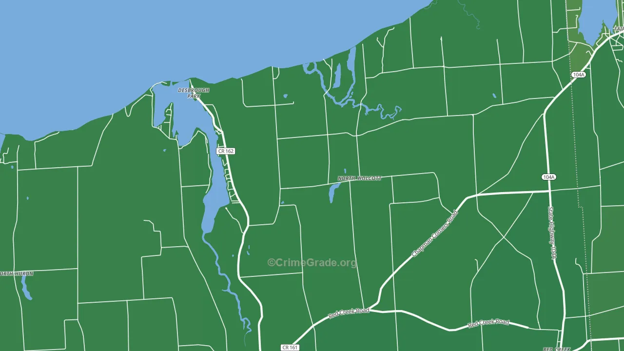 North Wolcott, NY Map of Vehicle Theft Rates
