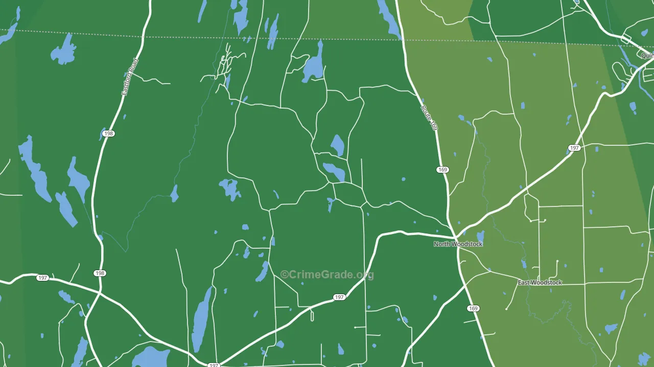 North Woodstock, CT Map of Vehicle Theft Rates
