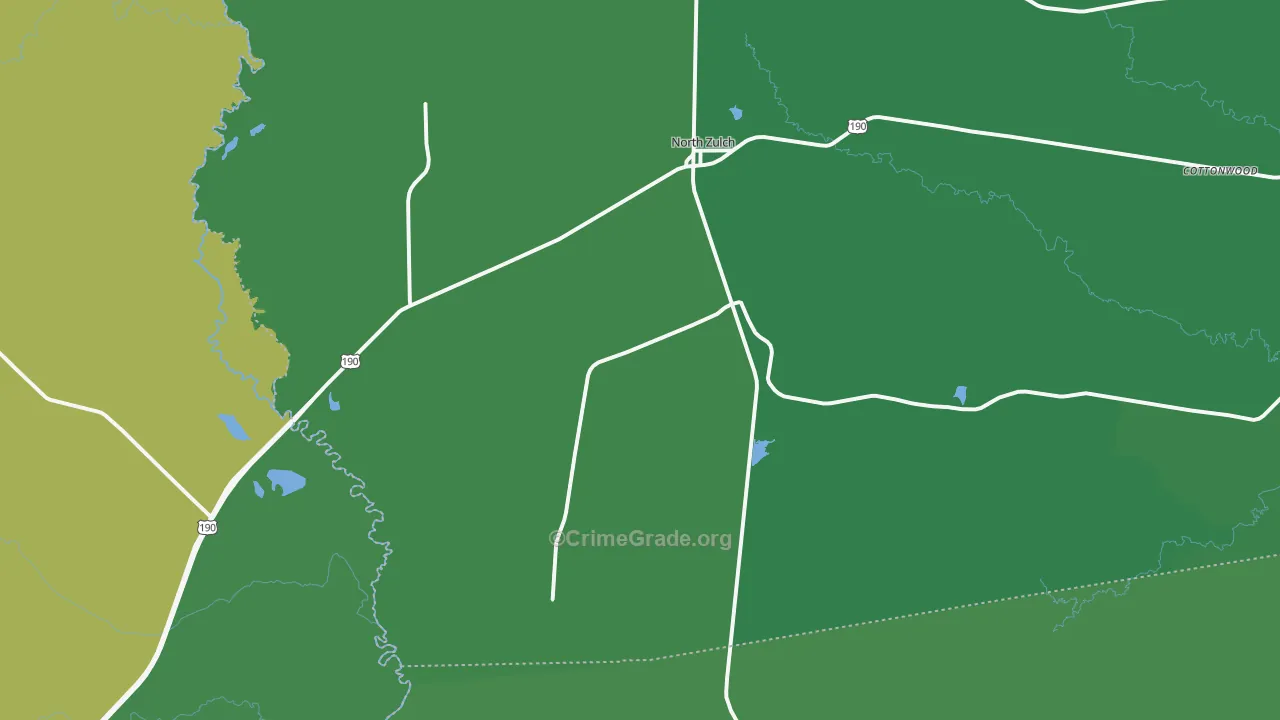 North Zulch, TX Map of Vehicle Theft Rates