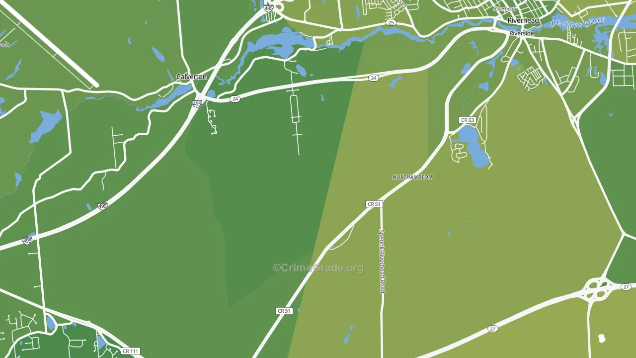 Northampton, NY Map of Vehicle Theft Rates