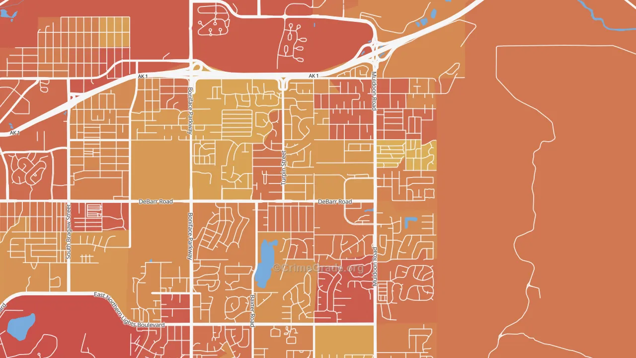 Northeast, Anchorage, AK Map of Vehicle Theft Rates