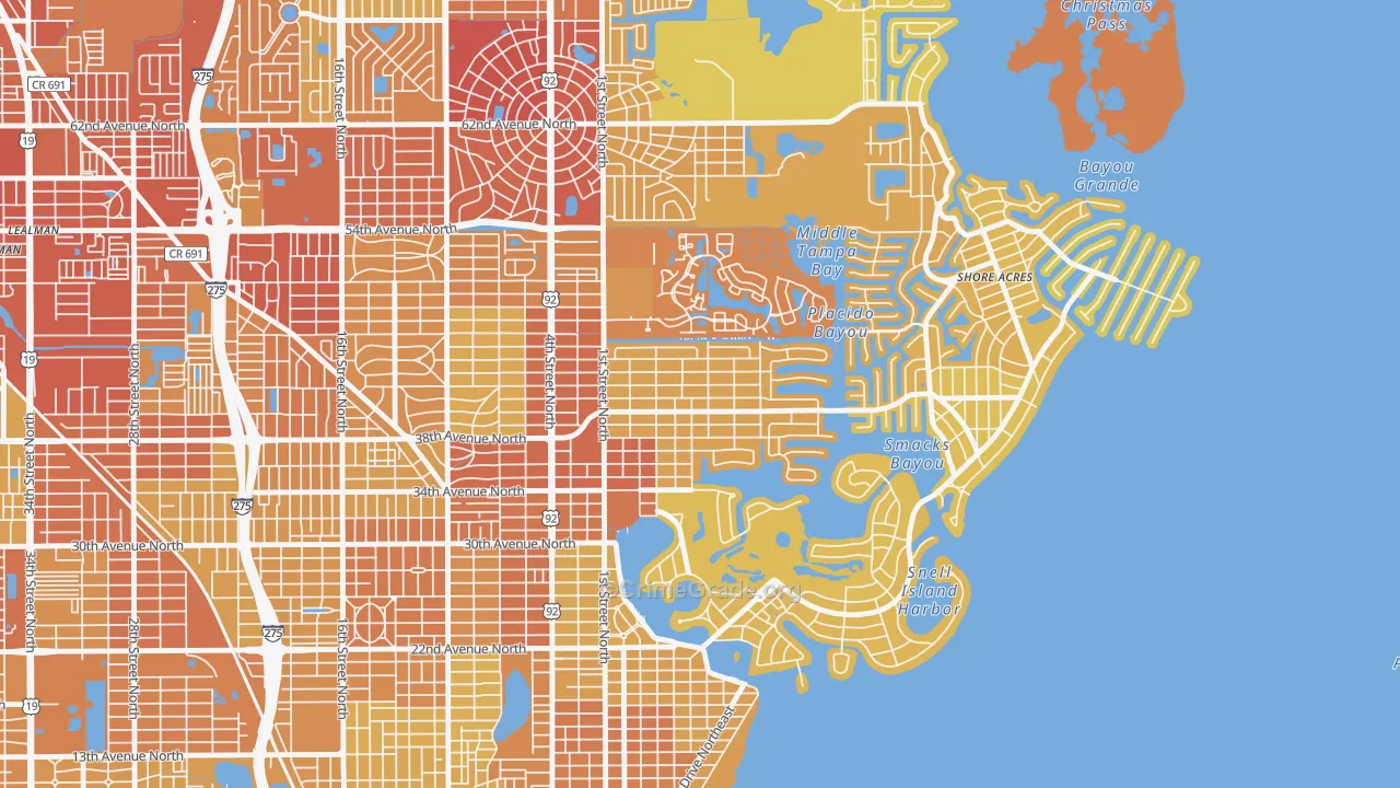 Northeast Park, St. Petersburg, FL Map of Vehicle Theft Rates