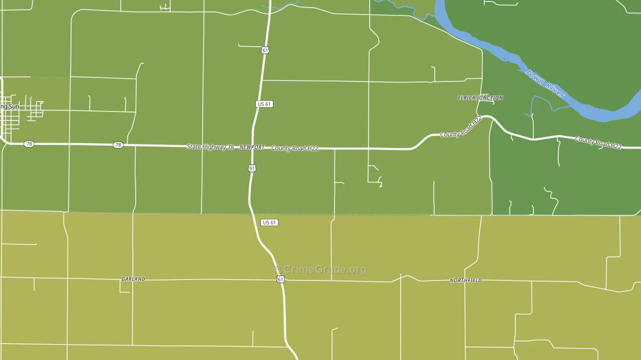 Northfield, IA Map of Vehicle Theft Rates